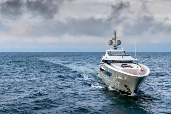 The owner is in command of the 50-metre yacht