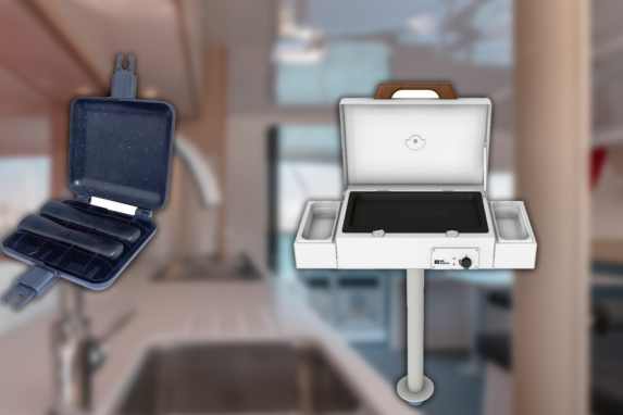 Due accessori per il barbecue da utilizzare in cucina e sul ponte – grill elettrico e tostapane per panini