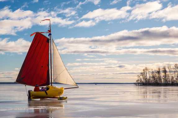 Eissegeln wie vor einem Jahrhundert