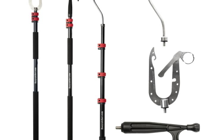 Multifunktionaler Bootshaken mit Wechselaufsätzen