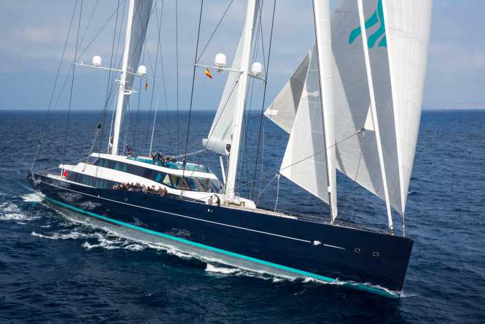 A sailing superyacht measuring 85 metres in length