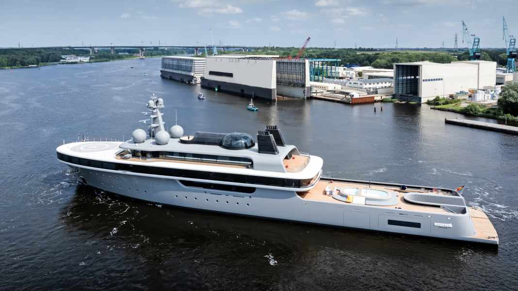 Lürssen gigayacht "nausicaä" takes a break in Kiel