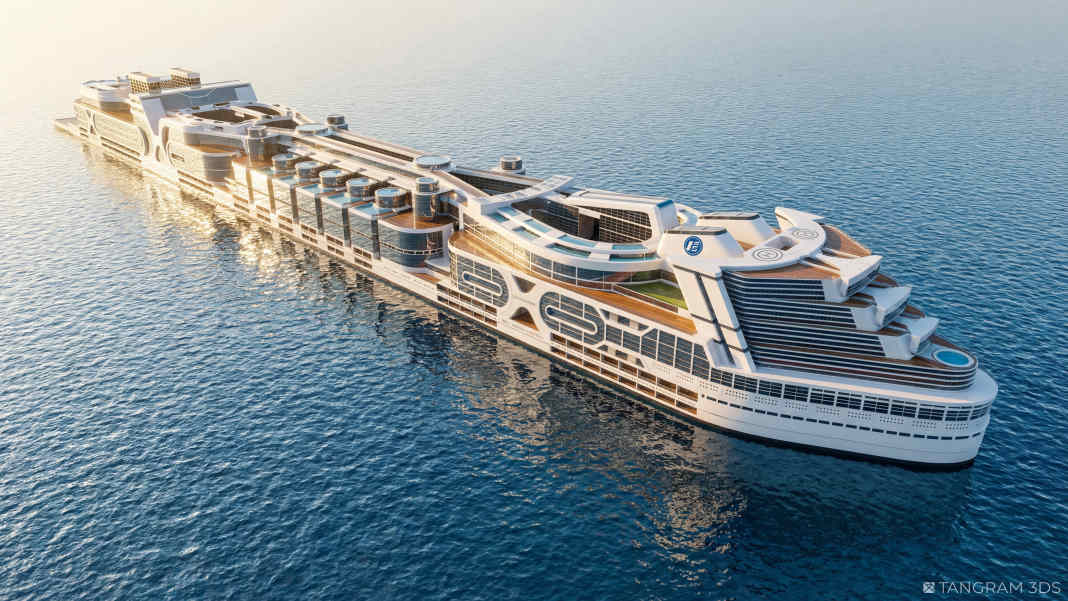 Mega-Schiff soll zur schwimmenden Stadt werden