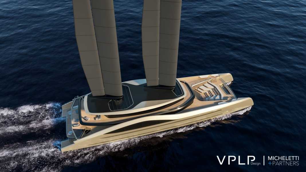 Catamarano Wingsail lungo 76 metri progettato da VPLP