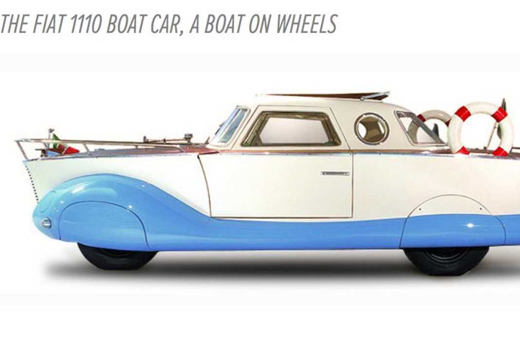 Fiat 1110-Boot-Auto – Boot auf Rädern aus den 50ern - Das Fiat 1110-Boot-Auto steht heute in den Niederlanden