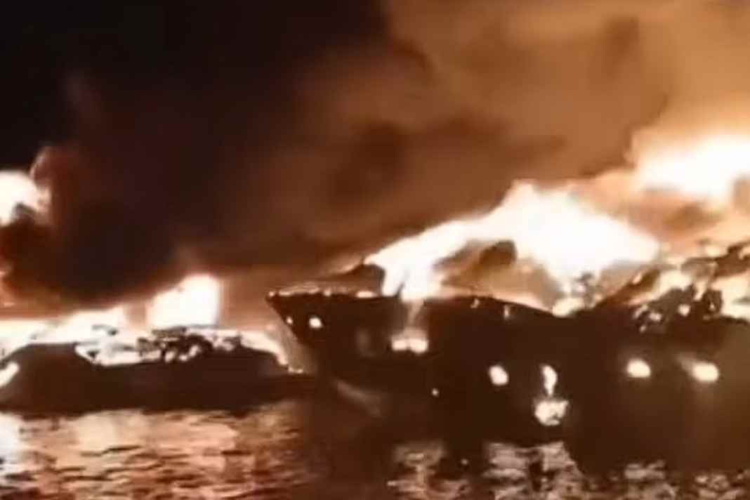 Feuerkatastrophe zerstört Luxusyachten in türkischer Marina