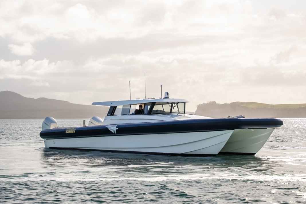 15-metre catamaran chases sailors at over 50 knots