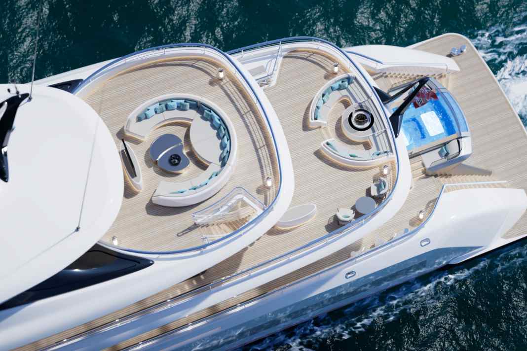 Custom yacht on 70-metre platform