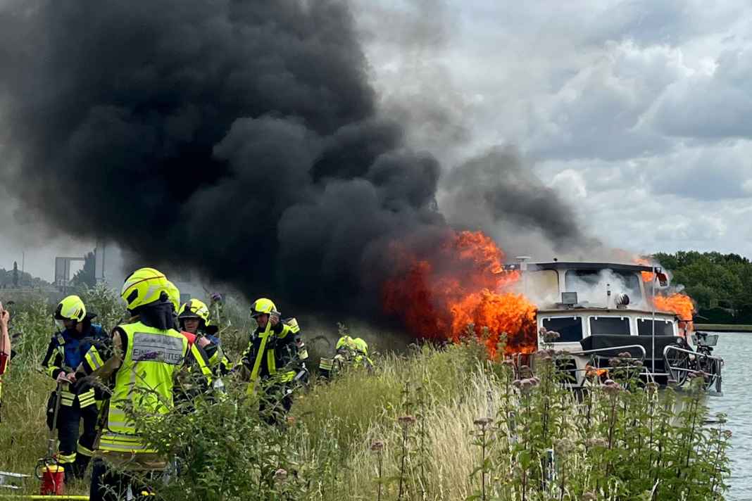 Motor yacht goes up in flames