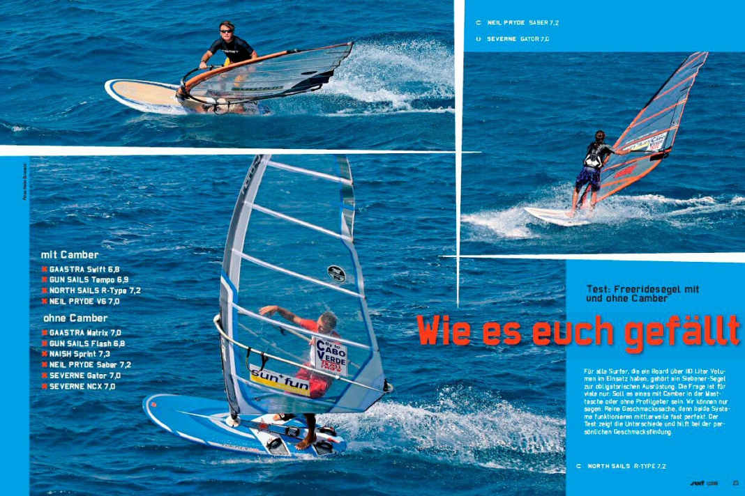 Freeridesegel mit und ohne Camber