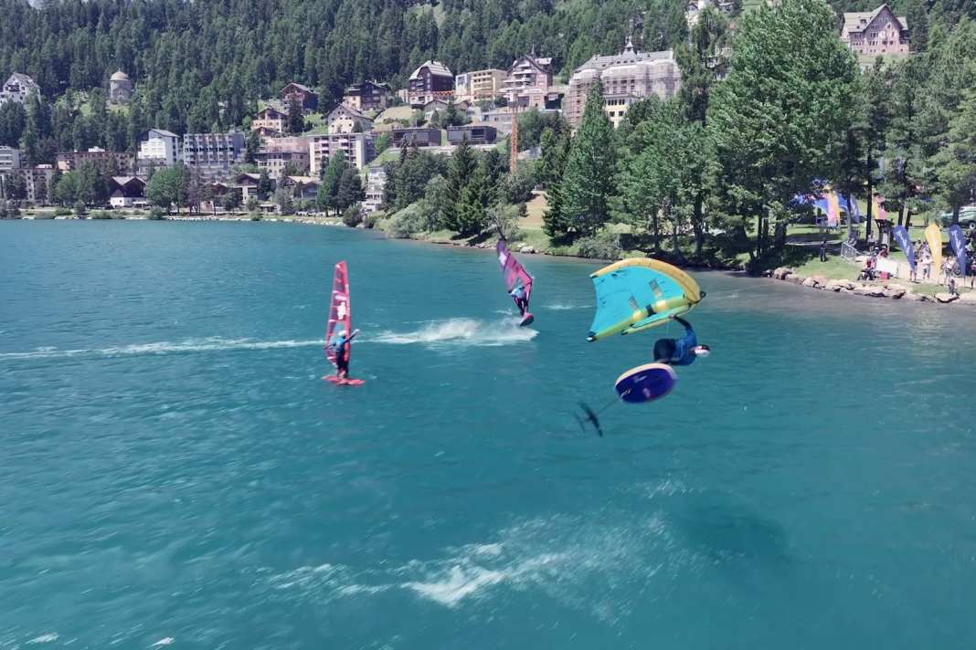 Windsurfen, Wingen und Pumpfoilen gemeinsam - X-Project in St. Moritz