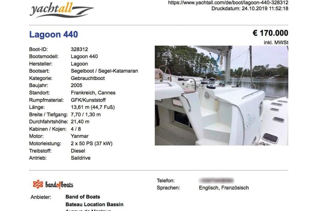 Nouvelle arnaque à l'achat de yachts