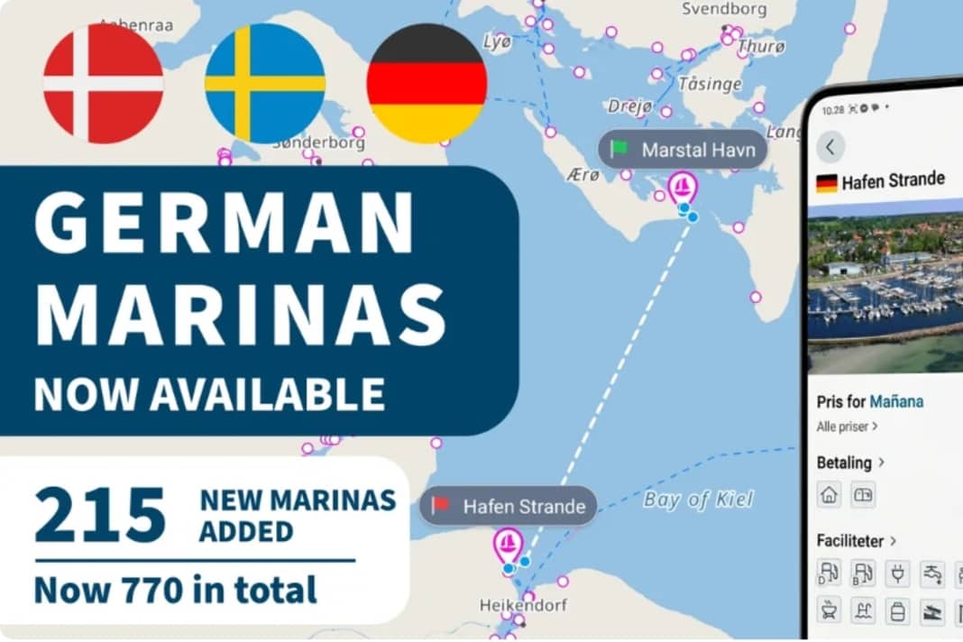 L'app di navigazione danese "Sejlerkortet" ora con i porti tedeschi del Mar Baltico
