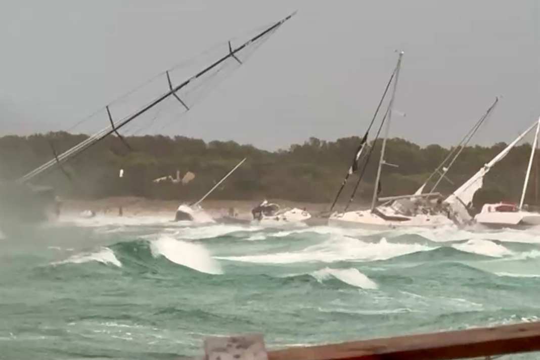 Dozens of boats washed ashore