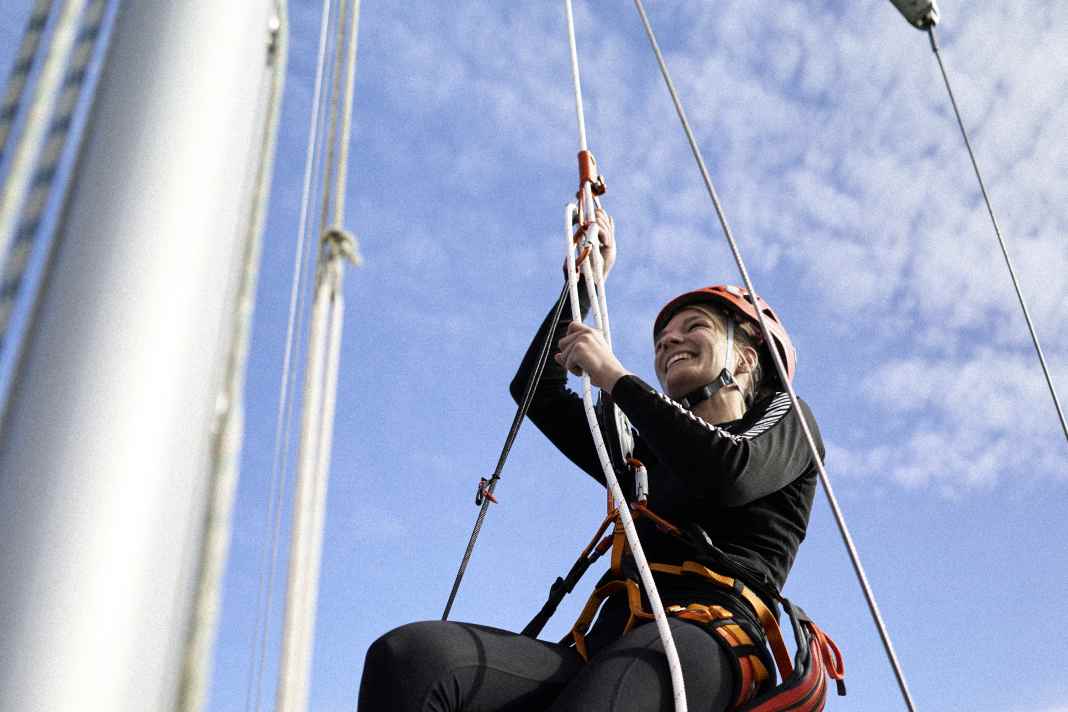 Cime di sicurezza e imbracatura da arrampicata per velisti