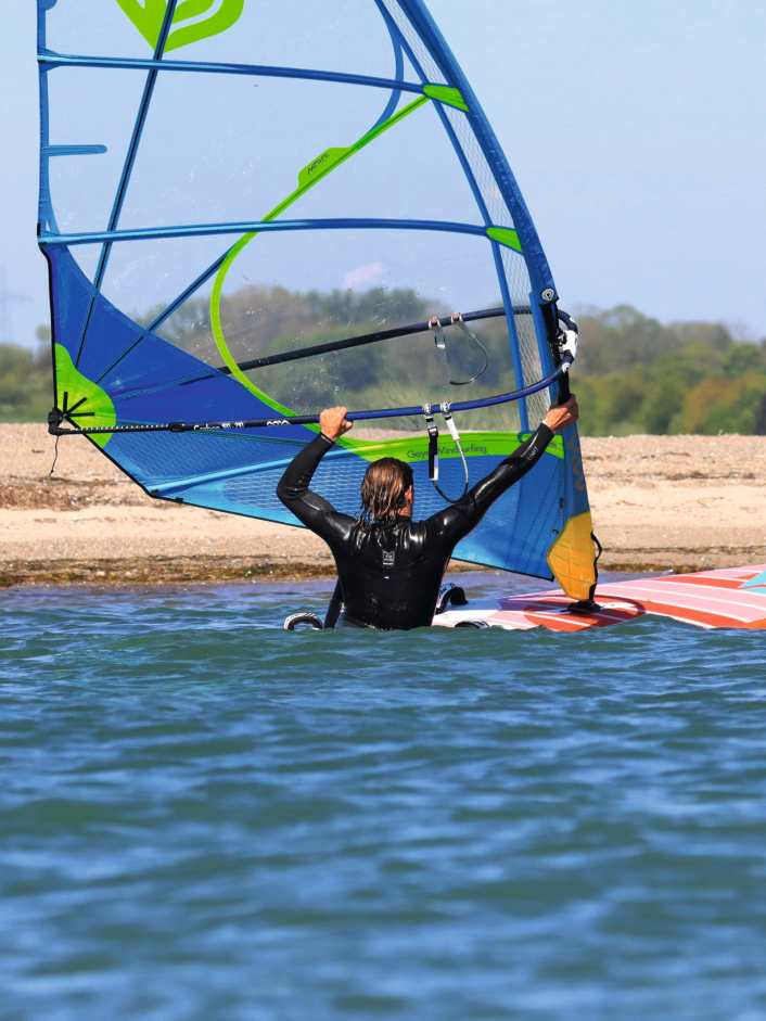 Water start, bobbing, gliding and riding upwind in light winds