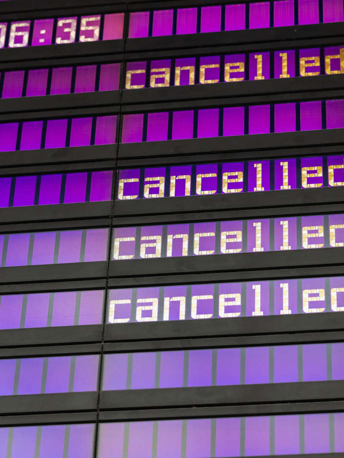 What happens if the flight to the boat is cancelled?