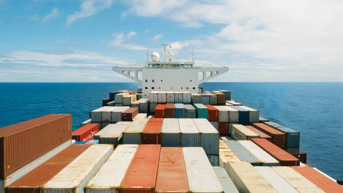 Atlantic crossing with container freighter