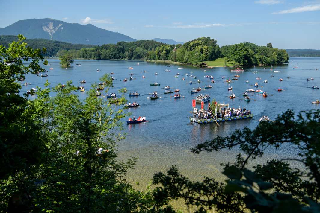 By boat to the procession