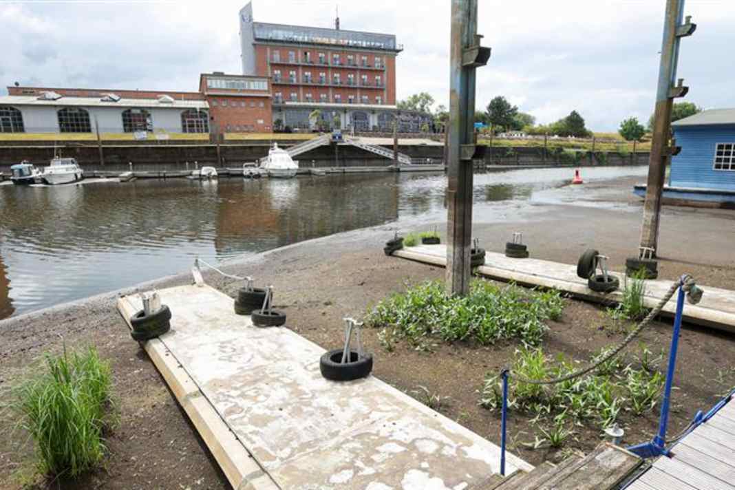 Drought paralyses harbour on the Elbe
