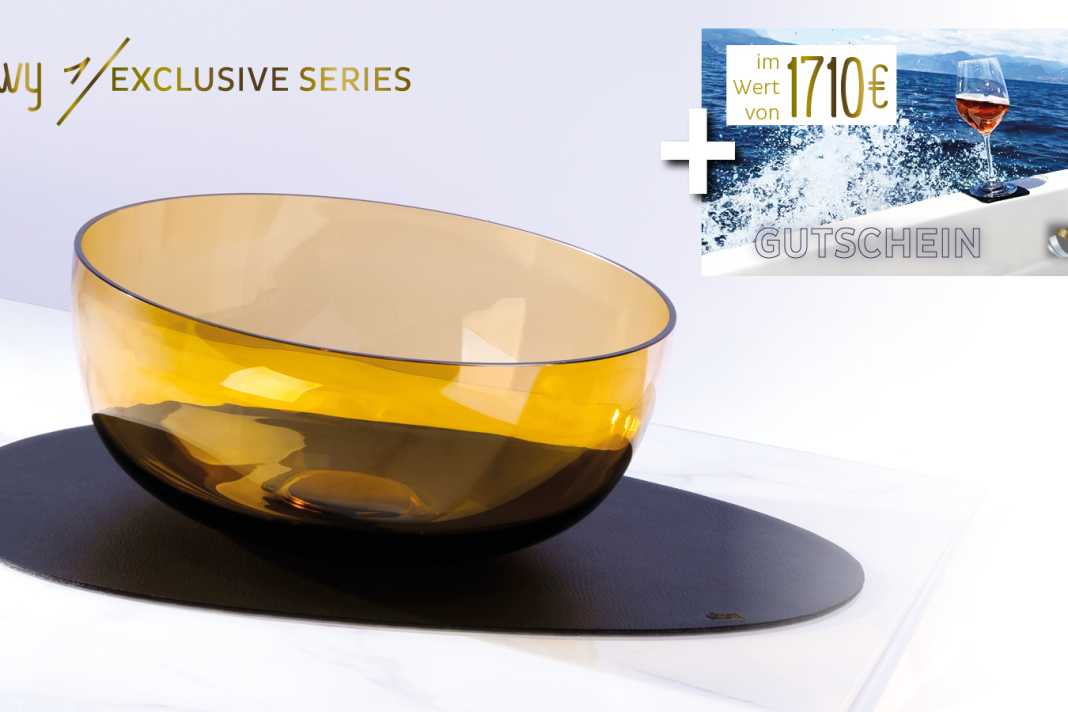 Silwy® 1 / EXKLUSIV Kristallglas-Magnetschale in BERNSTEIN