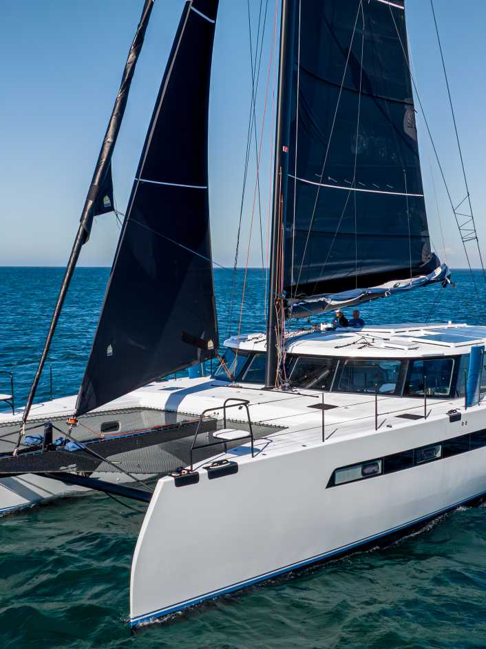 First pictures of the sporty blue water catamaran