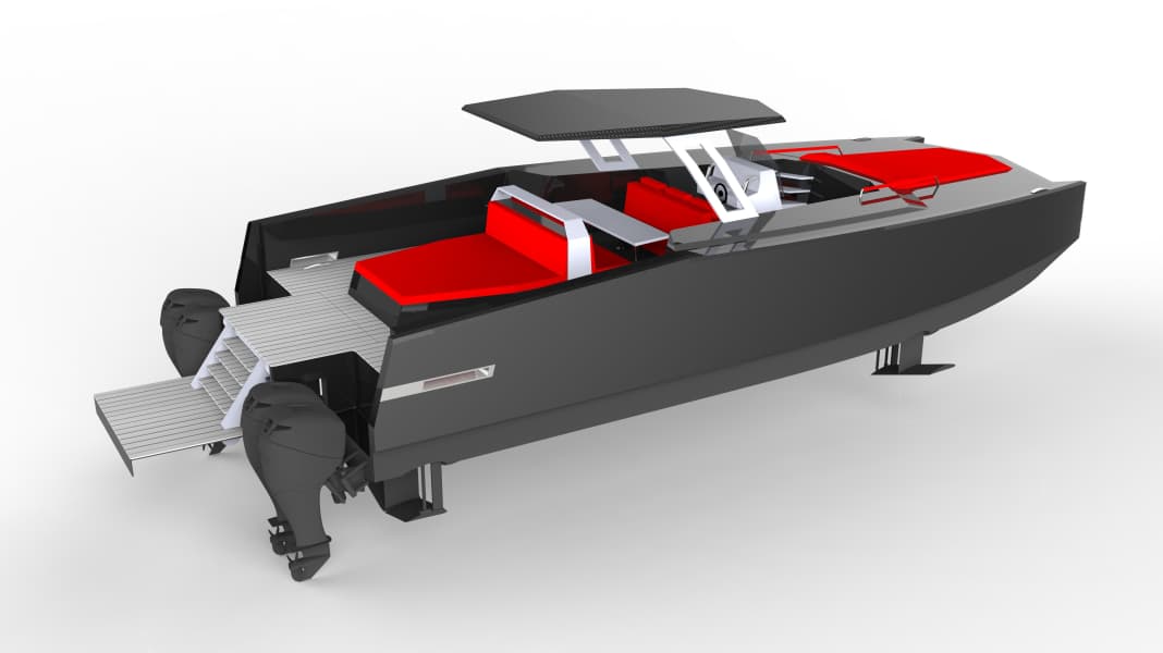 Two hulls with wings