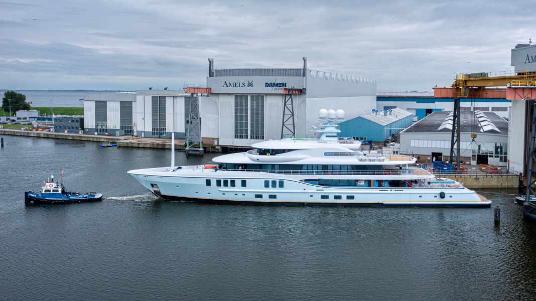 Damen Yachting docked 74 metres out