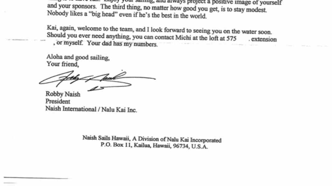 A letter to Robby Naish