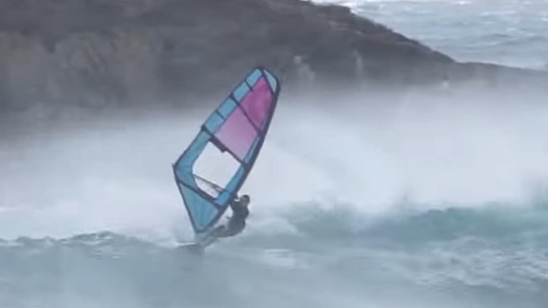 Action clip: Mast-high waves off the coast of Sardinia