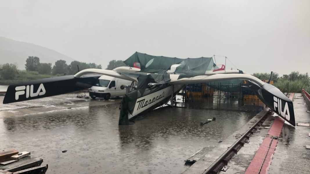 Tempesta: Multi 70 "Maserati" gravemente danneggiato dalla tempesta