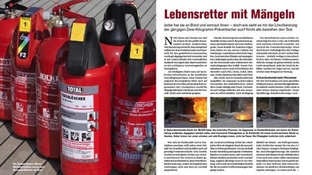 Ausrüstung: Feuerlöscher im Vergleichstest