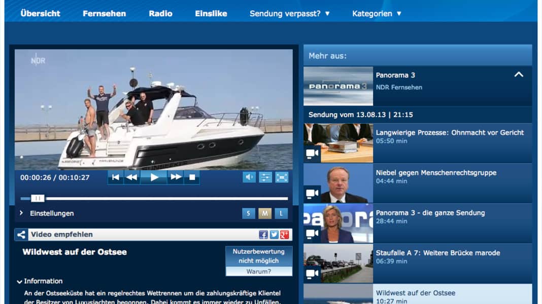 Serious marine accident: Accident off Pelzerhaken on TV again