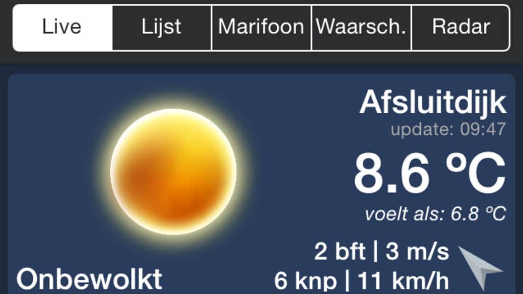 Navigation: New app for NL weather and tides