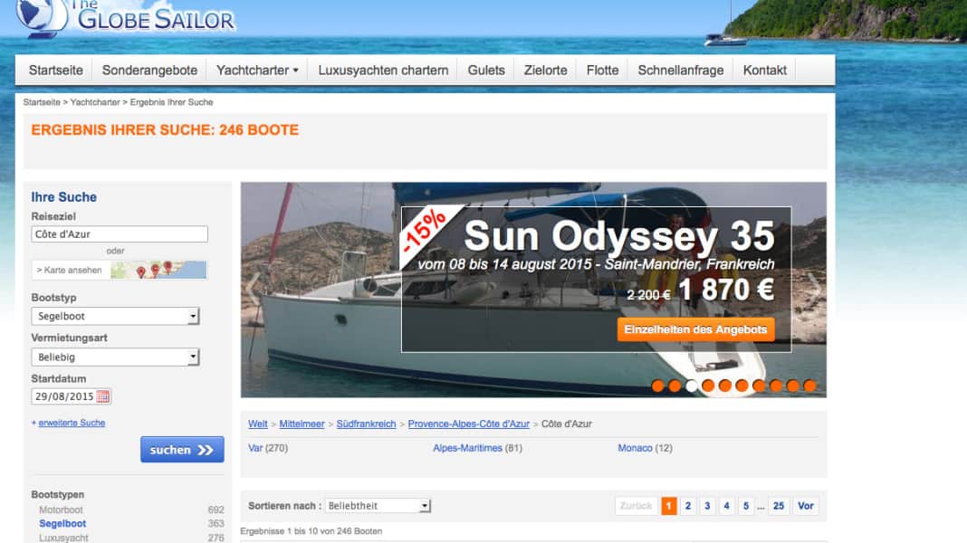 Travelling: Be careful with online charters!