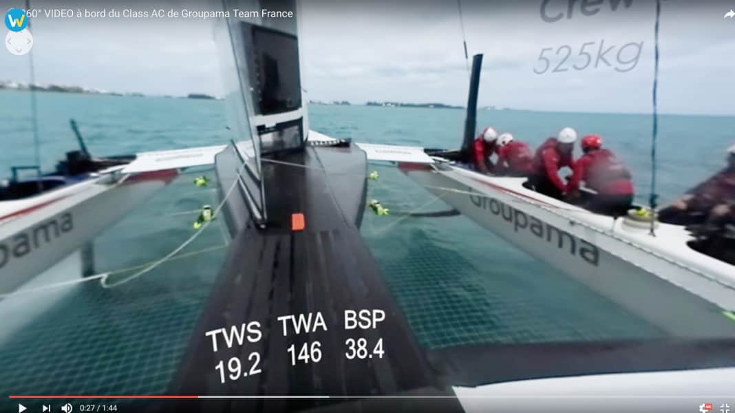 America's Cup : Wow, c'est mouillé ! Sur un AC 50 par vidéo à 360 degrés