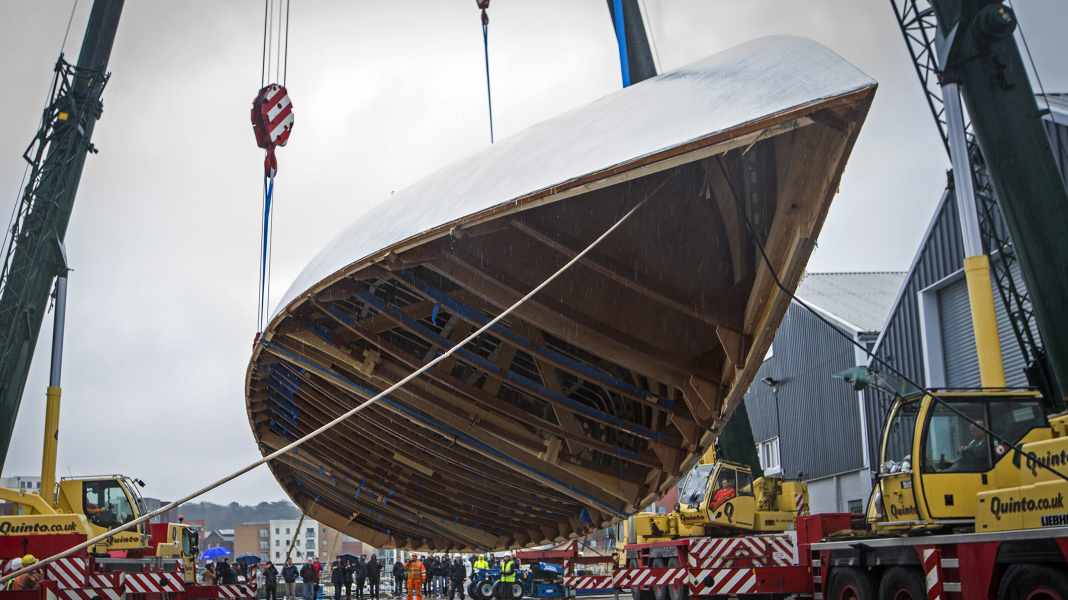 Spectacular action: One turn please: Spirit Yachts turns 34-metre monster