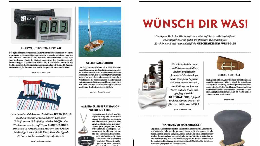 Weihnachten: Die richtigen Geschenke für Segler