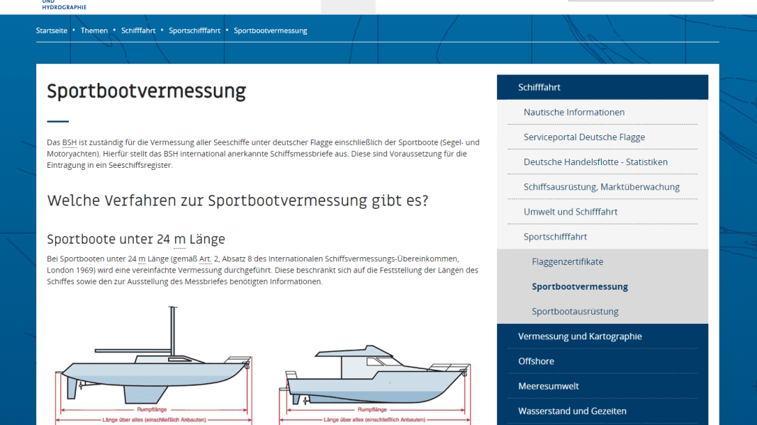 Bootskauf: Messbriefe können nun online beim BSH beantragt werden