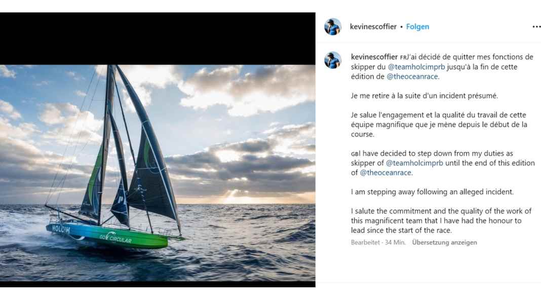 The Ocean Race: Kevin Escoffier steps down as Holcim skipper