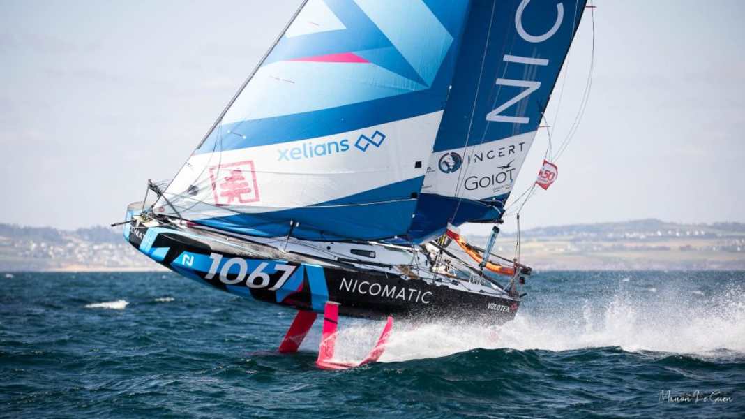 322.7 nm: New 24-hour record for Caroline Boule's "Nicomatic" mini-foiler