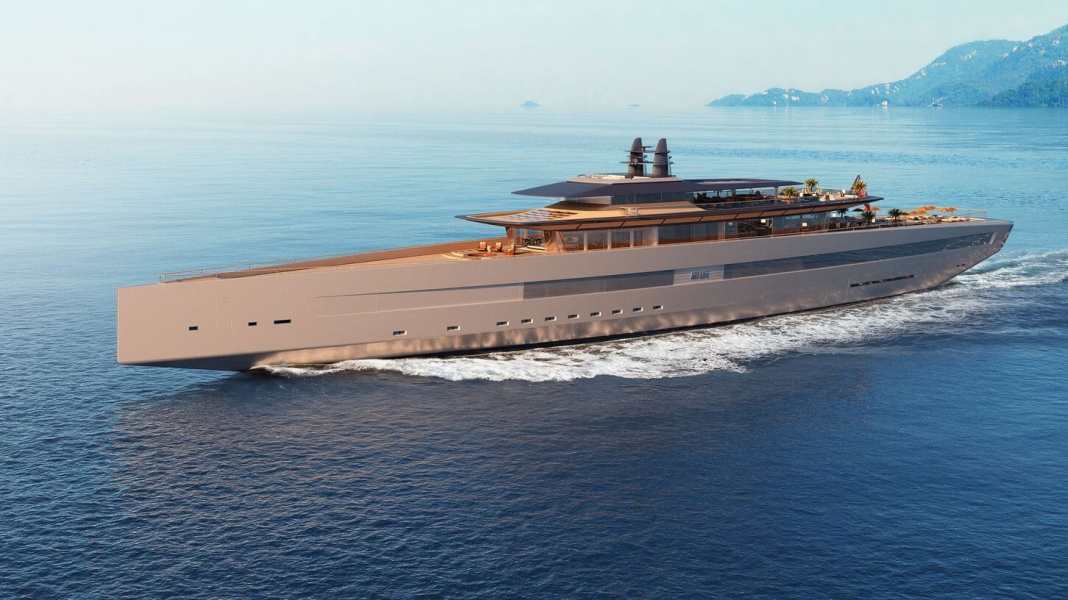 115-Meter-Schoner ohne Rigg