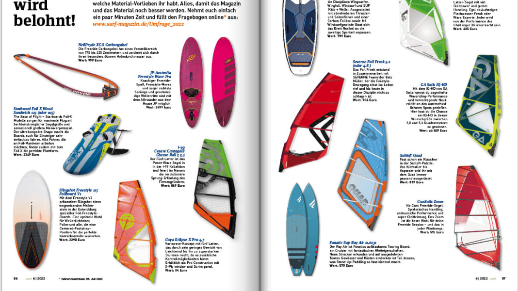 Surf reader survey - prizes worth over 19,000 euros to be won!