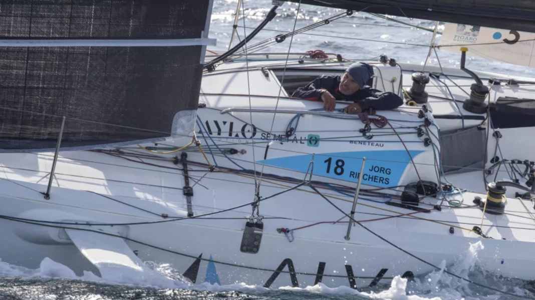 53e La Solitaire du Figaro : Jörg Riechers à l'arrivée après un "black-out".