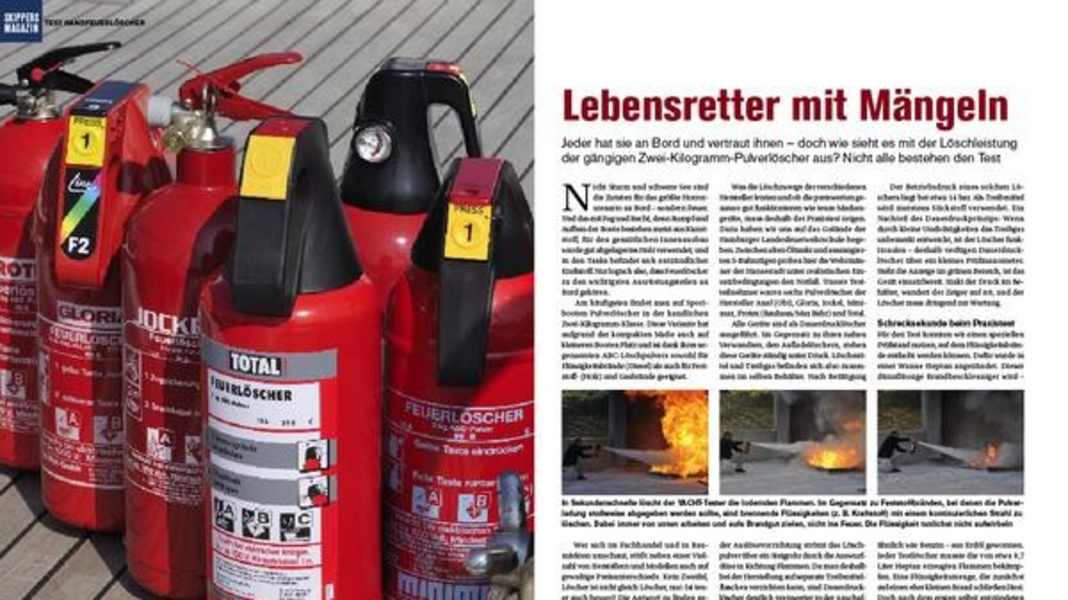 Apparecchiature: estintori in un test di confronto