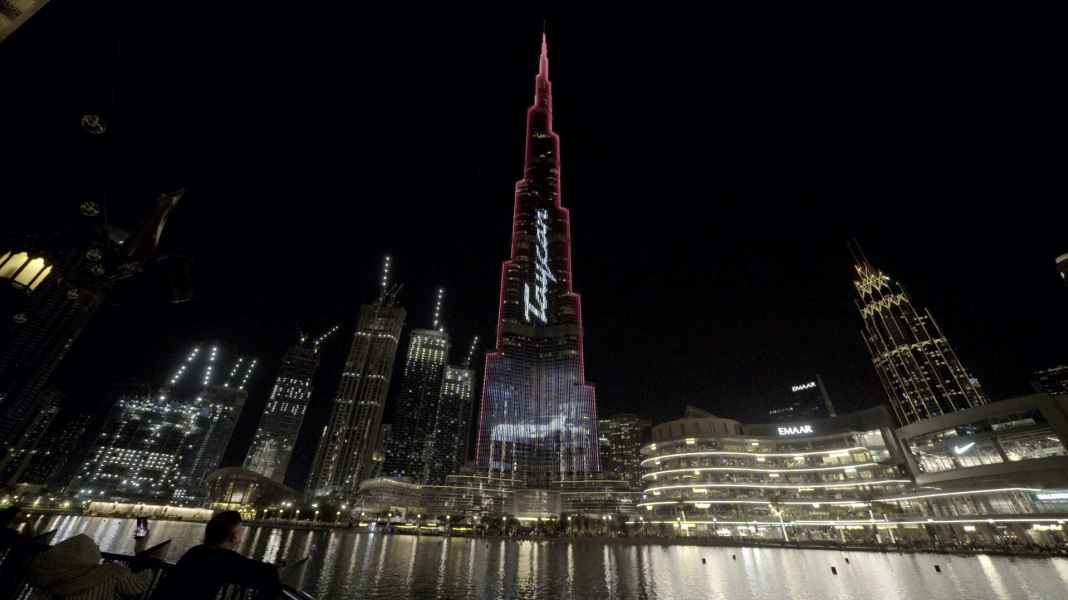Lichtshow am Burj Khalifa