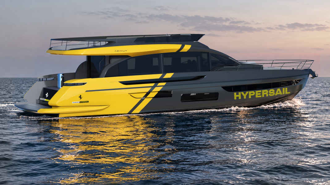 Ferrari Hypersail: Azimut baut Spezialboot für Ferrari-Segelrenner