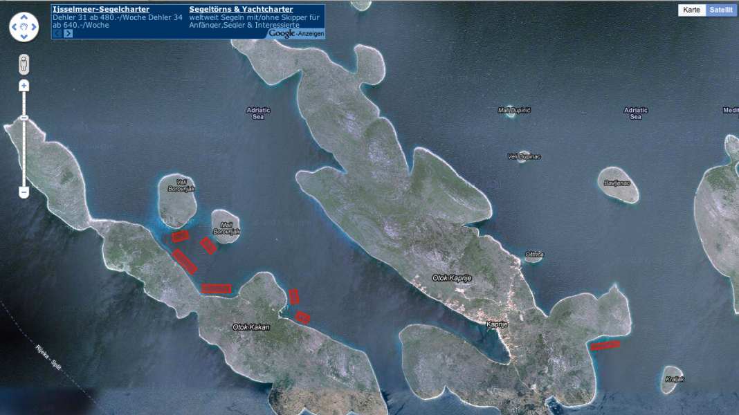 Croatia: The buoy fields at a glance