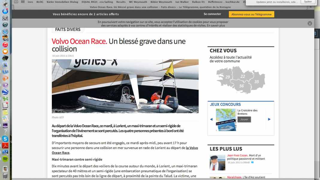 Volvo Ocean Race: grave incidente alla partenza della tappa