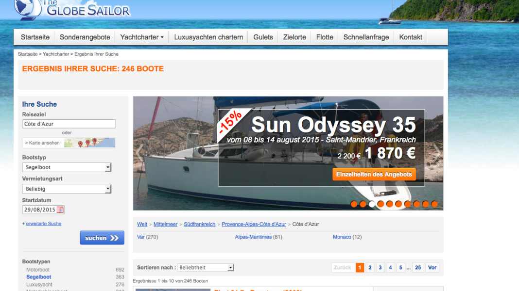 Reise: Vorsicht bei der Online-Charter!